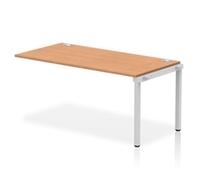 Impulse Bench Single Row Ext Kit 1600 Silver Frame Bench Desk Oak
