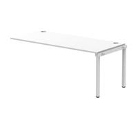 Impulse Bench Single Row Ext Kit 1800 Silver Frame Office Bench Desk White