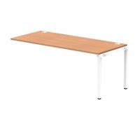 Impulse Bench Single Row Ext Kit 1800 White Frame Bench Desk Oak