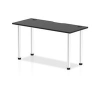 Impulse Black 1400 x 600mm Straight Table Black CP Aluminium Leg