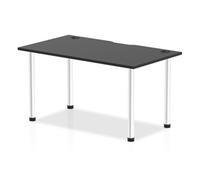 Impulse Black 1400 x 800mm Straight Table Black CP Aluminium Leg