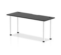 Impulse Black 1600 x 600mm Straight Table Black CP Aluminium Leg