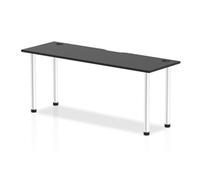 Impulse Black 1800 x 600mm Straight Table Black CP Aluminium Leg