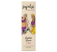Impulse Body Mist Golden Grace 100ml - Exotic Jasmine and Warm Amber Fragrance Spray for Women - Long Lasting Refreshing Scent Travel Size Perfume Deodorant - Elegant Floral & Wood Notes - Pack of 1