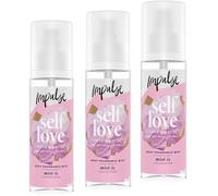 Impulse Body Mist Self Love Bundle 3 x150 ml - Rose Quartz Inspired - Long-lasting fragrance spray with rose, patchouli & cedarwood, uplifting self-care mist for daily refresh & tranquillity