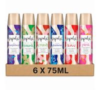 Impulse Body Spray Bundle 75ml - 6 Pack Fine Fragrance Collection | Be Surprised, Hint of Musk, Instant Crush, Into Glamour, True Love & Very Pink | Women's Body Spray Bundle