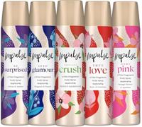 Impulse Body Spray for Women, 5x75ml - Bundle Instant Crush, Into Glamour, True Love, Very Pink, Be Surprised- Women’s Fragrance Sprays