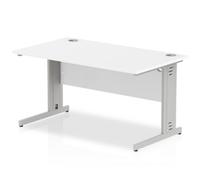 Impulse 1400x800 White Silver Cable Leg
