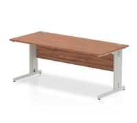 Impulse 1800x800 Walnut Silver Cable Leg