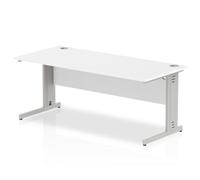 Impulse 1800x800 White Silver Cable Leg