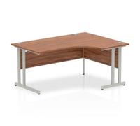 Impulse Cantilever 1600 Right Hand Crescent Desk Walnut -
