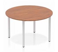dynamic Impulse Conference Table Circular Walnut 4 Metal legs 1,200 (W) x 1,200 (D) x 740 (H) mm MFC (Melamine Faced Chipboard)