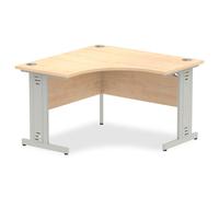 impulse corner computer desk in maple and silver managed leg