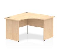 impulse corner computer desk in maple with panel end leg