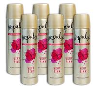 Impulse Deodorant Spray Very Pink without Aluminium 6 x 75 ml Pack of 6