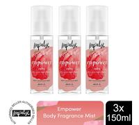 6 x IMPULSE FRAGRANCE PUMP BODY MIST 150ml SPICE, YLANG YLANG, JASMINE