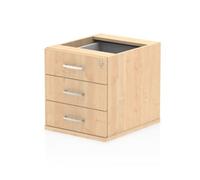 Impulse Bench 3 Drawer Fixed Pedestal Maple