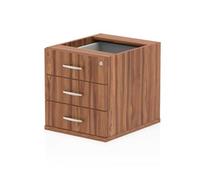 Impulse Bench 3 Drawer Fixed Pedestal Walnut
