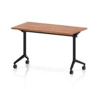 Impulse + Flip Top 1200x600 Slimline Table With Black Foot Walnut Top
