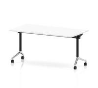 Impulse + Flip Top 1600mm Rectangular Table With Chrome Foot White Top