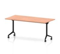 Impulse + Flip Top 1800mm Rectangular Table With Black Foot Beech Top