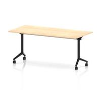 Impulse + Flip Top 1800mm Rectangular Table With Black Foot Maple Top