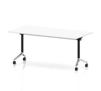 Impulse + Flip Top 1800mm Rectangular Table With Chrome Foot White Top