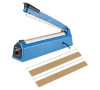 Impulse Heat Sealer Portable Sealing Machine, 300mm Plastic Bag Sealer, Manual Seal Food Packing Machine, with 2 Spare Heating Wires and High Temperature Cloth, for PP PE Plastic Bag