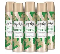 Impulse Hint of Musk Deodorant Spray (6 x 75ml Multipack) - Long Lasting Body Spray for Women with Floral & Musky Fragrance, Portable Travel Size Deodorant, 450ml Total Bulk Pack, All Day Freshness