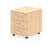 Dynamic Impulse Mobile Pedestal 3 Drawer Maple
