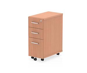 Impulse Narrow Under Desk Pedestal 3 Drawer Beech