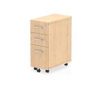 Dynamic Impulse Narrow Under Desk Pedestal 3 Drawer Maple