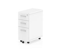 Dynamic Impulse Narrow Under Desk Pedestal 3 Drawer White