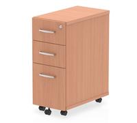impulse narrow wooden 3 drawers office pedestal in beech