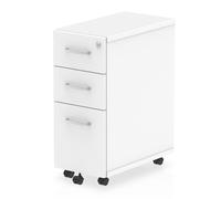 impulse narrow wooden 3 drawers office pedestal in white