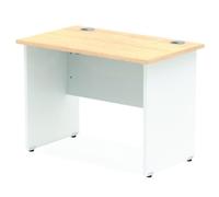 Impulse Panel End 1000/600 Rectangle Desk Maple Top White - TT000122