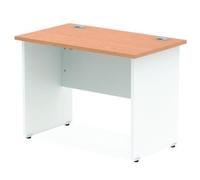 Impulse Panel End 1000/600 Rectangle Desk Oak Top White - TT000083