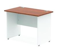 Impulse Panel End 1000/600 Rectangle Desk Walnut Top White - TT000079