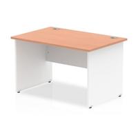 Impulse Panel End 1200 Rectangle Desk Beech Top White - TT000003