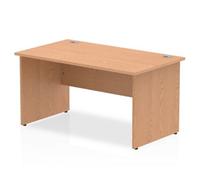 Impulse Bench 1400 X 800mm Straight Office Desk Oak Top Panel End Leg