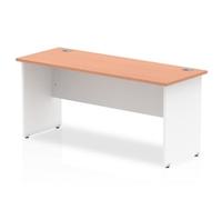 Impulse Panel End 1600/600 Rectangle Desk Beech Top White - TT000099