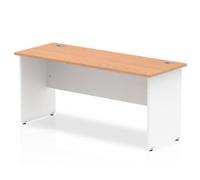 Impulse Panel End 1600/600 Rectangle Desk Oak Top White - TT000101