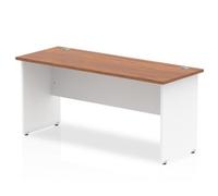 Impulse Panel End 1600/600 Rectangle Desk Walnut Top White - TT000097