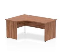Impulse Panel End 1600 Left Hand Crescent Desk Walnut - I0