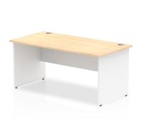 Impulse Panel End 1600 Rectangle Desk Maple Top White - TT000111