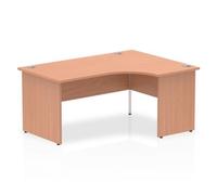 Impulse 1600mm Right Crescent Desk Beech Top Panel End Leg I000388