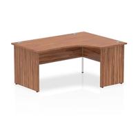 Impulse Panel End 1600 Right Hand Crescent Desk Walnut