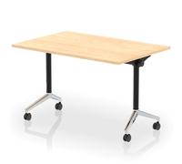 Impulse Plus Flip Top 1200mm Rectangular Table With Chrome Foot Maple Top