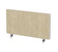 Impulse Plus Oblong 300/600 Desktop Screen Rounded Corners Beige Fabric Light Grey Edges