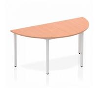 Impulse 1600mm Semi Circle Table Beech Top Silver Box Frame Leg BF00112